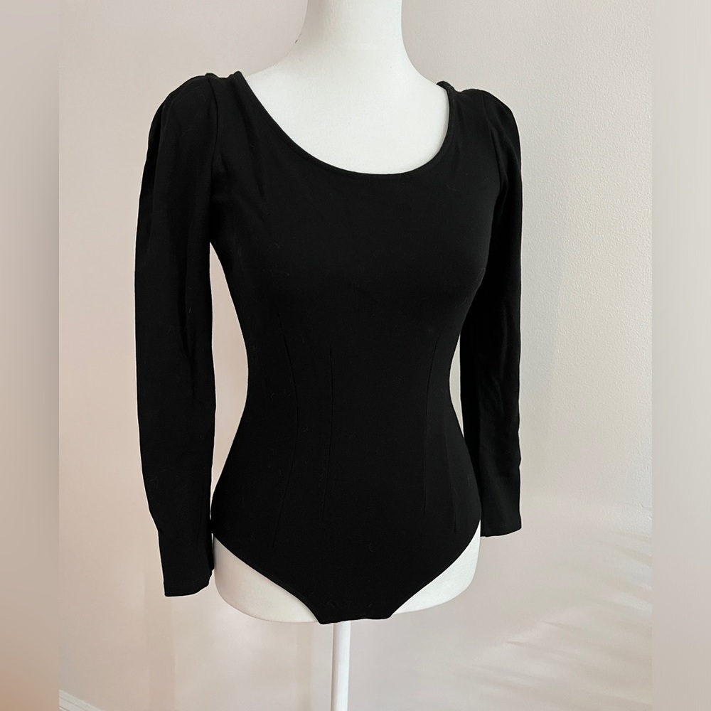 Club Monaco Black Long Sleeve Bodysuit